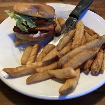 Saranac Public House - Blackened salmon burger - Pubs Near Me - Spokane, Washington Saranac Public House - Blackened salmon burger - Pubs Near Me - Spokane, Washington