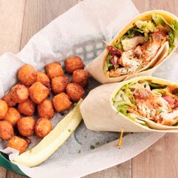 Grilled Chicken Caesar Wrap w/Tots