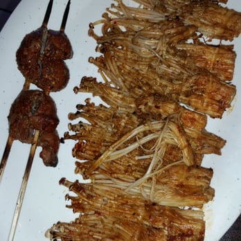 Xin Jiang BBQ - Kidneys and enoki mushrooms - Barbeque Near Me - Houston, Texas