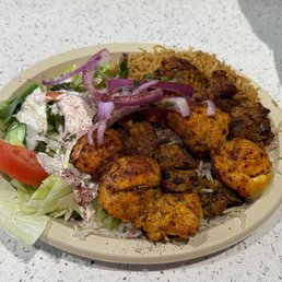 Lamb & Chicken Kabob with Grilled Lamb & Chicken Kabob with Grilled
