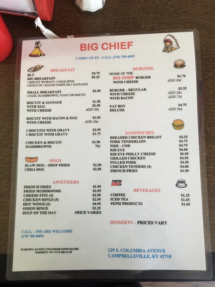 Food from Big Chief Burgers