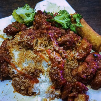The Rice Box - General Tso, Medium spice. - Asian Fusion Near Me - Houston, Texas