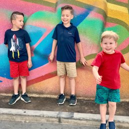 Jumping for joy over new haircuts Jumping for joy over new haircuts