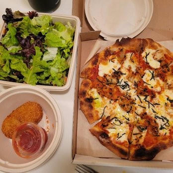 Pizza Baby - Croquette, simple salad, kimchi Margherita - Pizza Near Me - Culver City, California Pizza Baby - Croquette, simple salad, kimchi Margherita - Pizza Near Me - Culver City, California