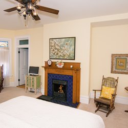 Levi Deal Mansion - Gabrielle's room, double queen beds, fireplace and jacuzzi tub.
