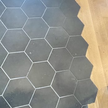 All Better Tile - Wood and tile inlay, wood done by others but tile has to match it to be level.  Marek was spot on! - Tiling Near Me