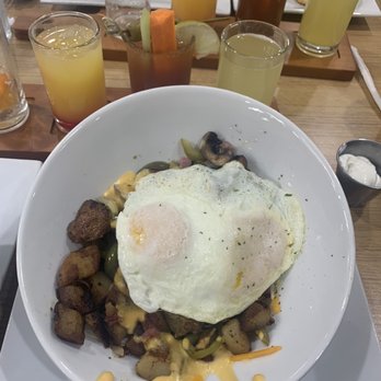 Sunrise Cafe - Kitchen sink bowl w/ over easy eggs - Breakfast & Brunch Near Me - Tulsa, Oklahoma Sunrise Cafe - Kitchen sink bowl w/ over easy eggs - Breakfast & Brunch Near Me - Tulsa, Oklahoma