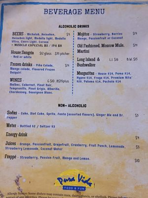 Menu photo 1 Pura Vida Humacao, PR Menu photo 1 Pura Vida Humacao, PR