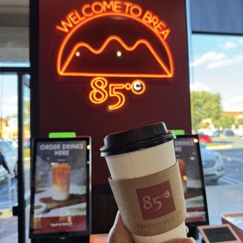 85°C Bakery Cafe-Brea - Medium sea salt hot coffee 12.27.25 - Bakeries Near Me - Brea, California