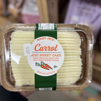 Trader Joe's - Carrot Mini Sheet Cake - a hit with the coworkers! - Grocery Near Me - Santa Monica, California Trader Joe's - Carrot Mini Sheet Cake - a hit with the coworkers! - Grocery Near Me - Santa Monica, California
