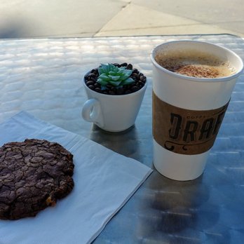 Draft Coffee - Cafe au Lait and Double Chocolate Walnut Cookie - Coffee & Tea Near Me - San Diego, California