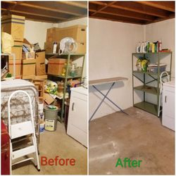 Candy's Cleaning and Professional Organizer Services - Before and after basement organize