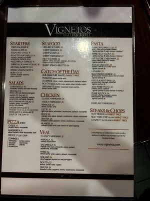 Menu photo 1 Vignetos Italian Grill Plantation, FL Menu photo 1 Vignetos Italian Grill Plantation, FL