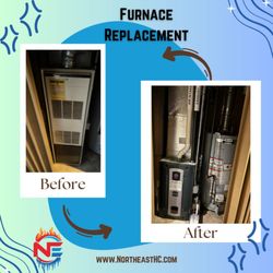 Northeast Heating & Cooling - Before and After of a recent Furnace installation in Haverhill, MA