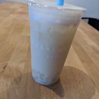 BobaLust Tea House - Jasmine green milk tea with lychee jelly. - Bubble Tea Near Me - Tukwila, Washington