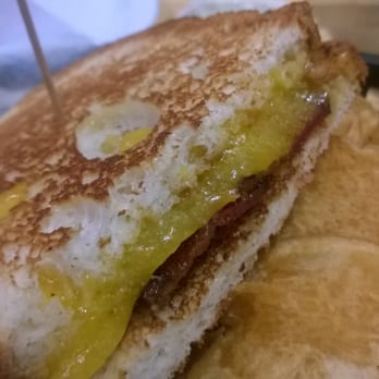 Haymaker - Grilled cheese on Udi gluten free bread w/ cheddar + bacon served with house made crispy chips. - Sandwiches Near Me - Austin, Texas Haymaker - Grilled cheese on Udi gluten free bread w/ cheddar + bacon served with house made crispy chips. - Sandwiches Near Me - Austin, Texas