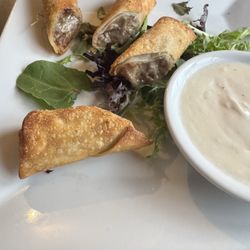 Pasta Loft Restaurant - Steak egg rolls with Alfredo sauce