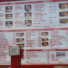 Menu as of June 27th 2020
