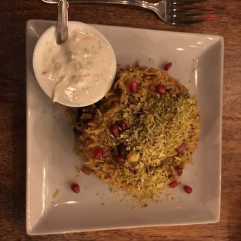 Ghee Indian Kitchen - Biriyani with pomegranate seeds and pistachio, it was surprising good! - Indian Near Me - Miami, Florida Ghee Indian Kitchen - Biriyani with pomegranate seeds and pistachio, it was surprising good! - Indian Near Me - Miami, Florida