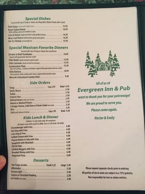 Menu photo 7 Evergreen Inn & Pub San Jose, CA