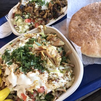 Falafel Stop - Shawarma with Israeli salad; Jerusalem mix with majadra - Falafel Near Me - Sunnyvale, California