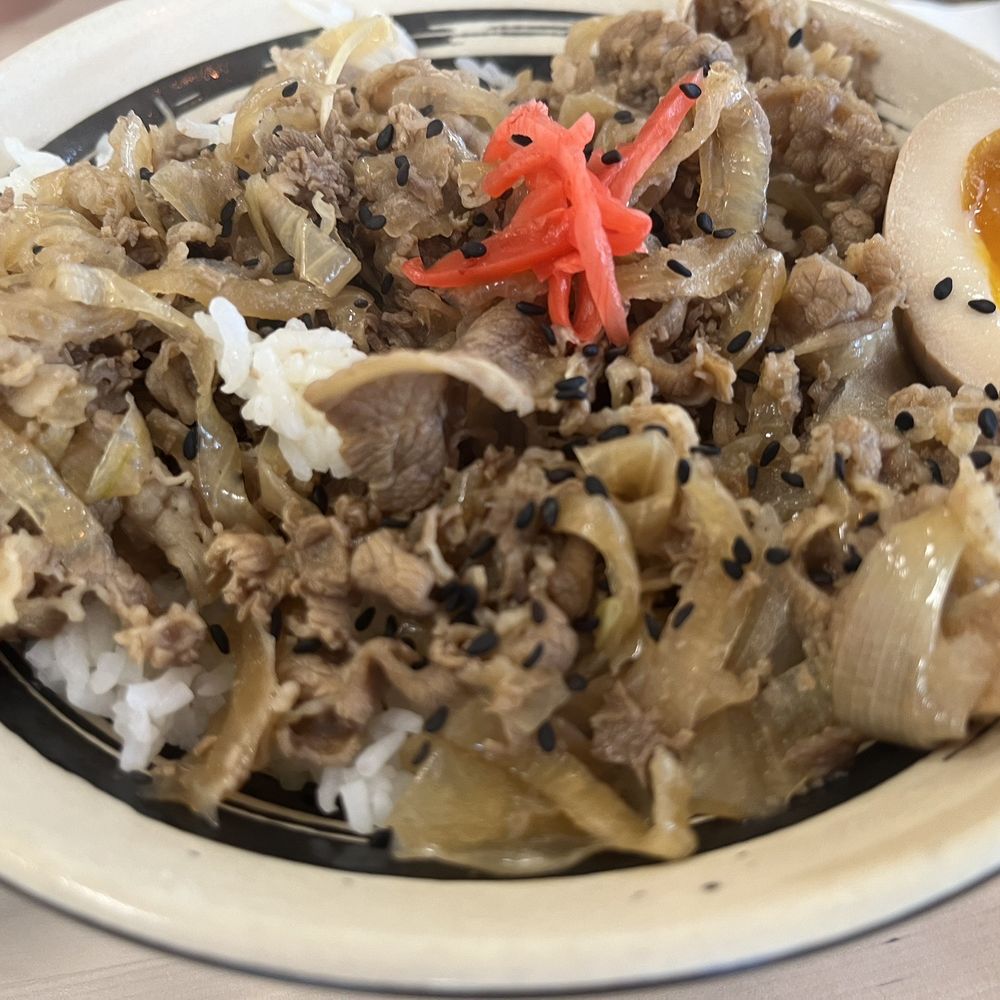 Gyu Don (beef) over rice with egg Gyu Don (beef) over rice with egg