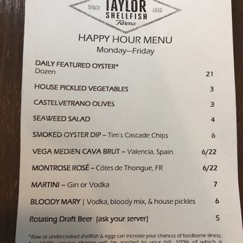 Taylor Shellfish Oyster Bar - Happy Hour Menu - Seafood Near Me - Seattle, Washington Taylor Shellfish Oyster Bar - Happy Hour Menu - Seafood Near Me - Seattle, Washington