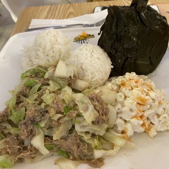 Oh My Grill - Aiea - Kalua Pork with Cabbage and Lau Lau - Burgers Near Me - Aiea, Hawaii Oh My Grill - Aiea - Kalua Pork with Cabbage and Lau Lau - Burgers Near Me - Aiea, Hawaii