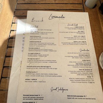 Limonada Bar + Brunch - Menu - Breakfast & Brunch Near Me - Miami Beach, Florida