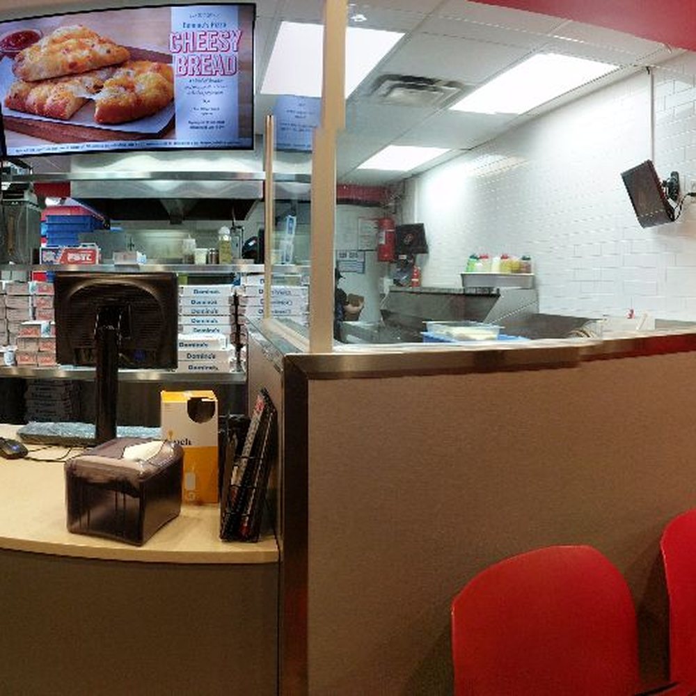 Domino's Pizza - Panoramic inside. Pretty much the entire restaurant not including the kitchen. April 2018 - Pizza Near Me - Toronto, Ontario Domino's Pizza - Panoramic inside. Pretty much the entire restaurant not including the kitchen. April 2018 - Pizza Near Me - Toronto, Ontario