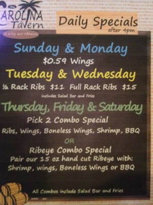 Menu photo 8 The Carolina Tavern Murrells Inlet, SC