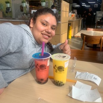 Taichi Bubble Tea - My princess happy with her strawberry boba smoothie - Bubble Tea Near Me - Provo, Utah