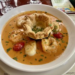 Fruit de Mer pastry with lobster cream sauce