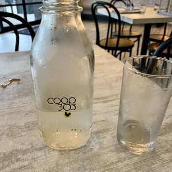 Coop 303 - Water Bottle For the Table (Nice Touch Milk Bottle to go with the Coop Farm Motif) - New American Near Me - Atlantic Beach, Florida Coop 303 - Water Bottle For the Table (Nice Touch Milk Bottle to go with the Coop Farm Motif) - New American Near Me - Atlantic Beach, Florida