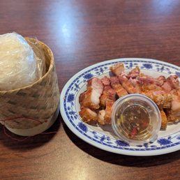 Pork belly and sticky rice Pork belly and sticky rice