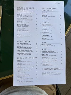 Menu photo 1 Merriman's Honolulu Honolulu, HI