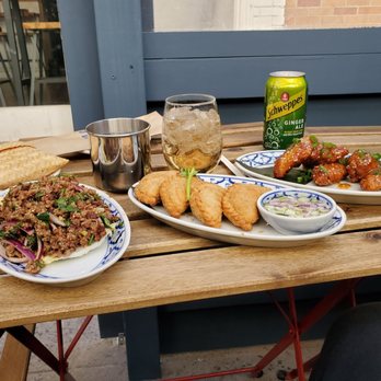 Glur - Impossible Larb (Overly Salty), Vegan Curry Puff & Peek Gai Tod (Fried Chicken Wings) - Thai Near Me - New York, New York