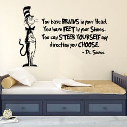 CustomVinylDecor.com - The Cat in the Hat Vinyl Wall Decoration. Learn from Dr. Seuss and one of his characters.