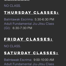 Synergy Martial Arts Academy - Schedule after being revised Saturday.