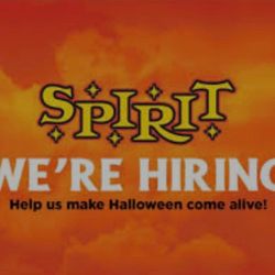 Spirit Halloween - Hiring sign