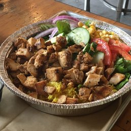 Chicken bowl with sauce on the side