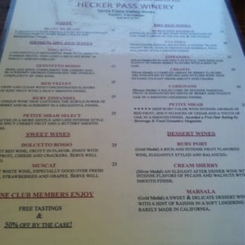 Hecker Pass Winery - Choices galore!!!!! - Wineries Near Me - Gilroy, California