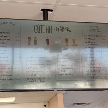 Gotcha Tea - Menu 2 - Coffee & Tea Near Me - Costa Mesa, California