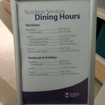 FBCH Cafeteria - Hours as of 02 JUL 2014. - Food Court Near Me - Fort Belvoir, Virginia FBCH Cafeteria - Hours as of 02 JUL 2014. - Food Court Near Me - Fort Belvoir, Virginia