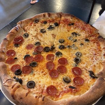 Community Pie - Hamilton Place - Pepperoni & black olives...asked for extra cheese but I don't see any difference between mine and my husband's pizza. - Pizza Near Me - Chattanooga, Tennessee
