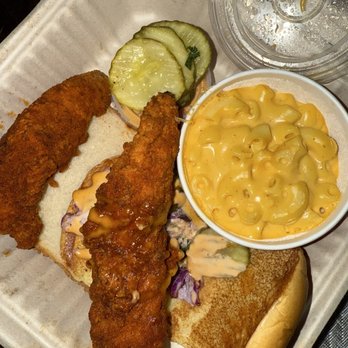 Dave's Hot Chicken - #Dave's #3 1 Tender & 1 Slider w/ Mac n cheese (sub) - Chicken Shop Near Me - Fresh Meadows, New York Dave's Hot Chicken - #Dave's #3 1 Tender & 1 Slider w/ Mac n cheese (sub) - Chicken Shop Near Me - Fresh Meadows, New York