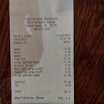 Charlie Horse Restaurant - Seafood Near Me - Ormond Beach, Florida