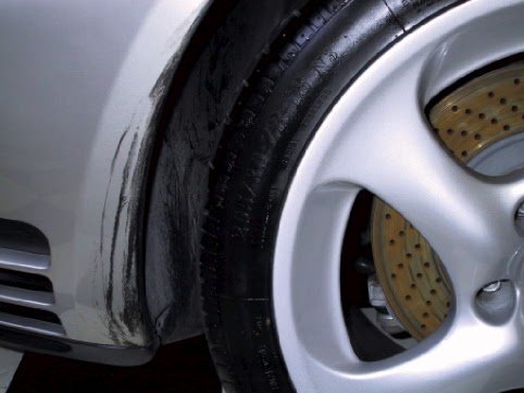 Photo of Autoshield - Sacramento, CA, US. Customer had a blowout that damaged the Autoshield Paint Protection Film and protected the rear wheel panel. Saved $ on a body shop repair.