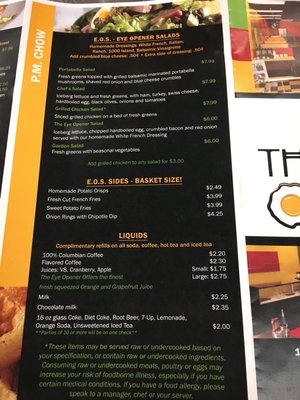 Menu photo 7 The Eye Opener Akron, OH