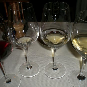 Chez Panisse - (l-r) pinot noir, burgandy,no clue, pear cider - New American Near Me - Berkeley, California Chez Panisse - (l-r) pinot noir, burgandy,no clue, pear cider - New American Near Me - Berkeley, California